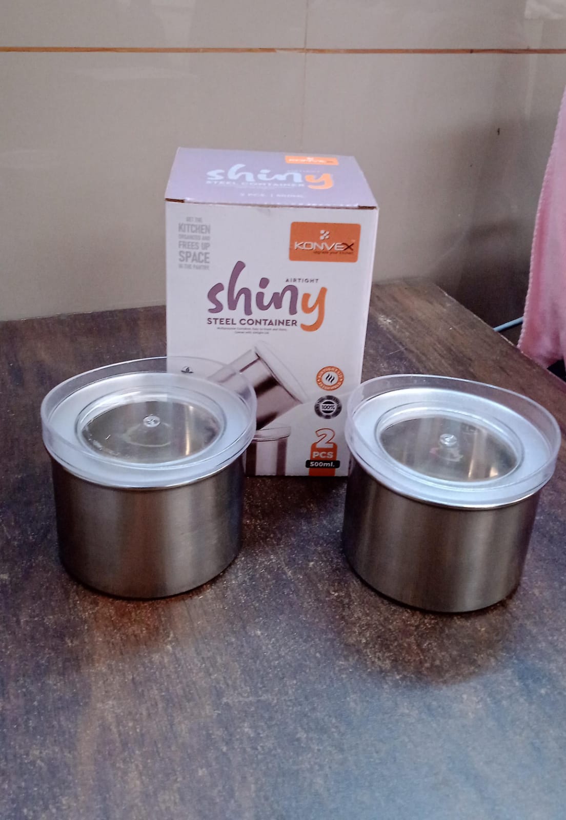 Multipurpose Stainless Steel Airtight Containers with See Through Lid (2 Pc / 500 ML) Multipurpose Stainless Steel Airtight Containers with See Through Lid (2 Pc / 500 ML)
